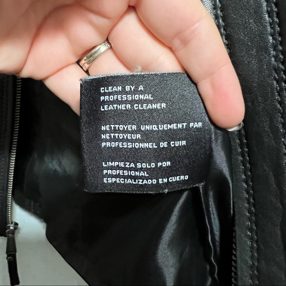 MICHAEL Michael Kors Black Leather Biker Jacket - Picture 8 of 8